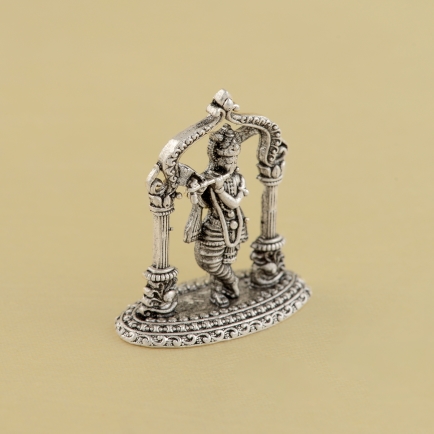 Antique silver idol of Lord Krishna