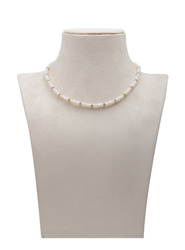 Fresh Water Seed Pearl Necklace with Czs