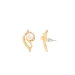 Pearls Ear studs crafted in alloy & Yellow Gold Polished