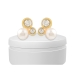 Pearls, CZs Ear studs crafted in alloy and yellow gold polished JPT6501