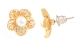 Pearls, Ear studs crafted in alloy and yellow gold polished JPT12526