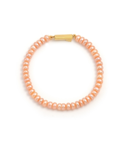 Orange color Pearls stringed Bracelet