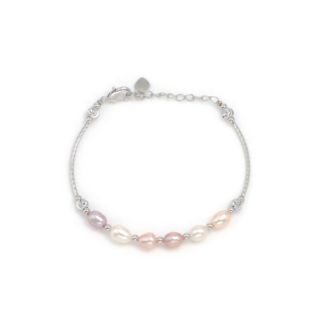Pearls Bracelet crafted in alloy and rose gold polished