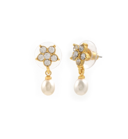 Fresh Water Ovel White Color hanging Pearl Earrings JT4178