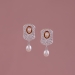 Pretty Six Line pearls choker and drop Pearl earrings set