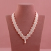 Fresh Water Button Pearl mesh necklace set