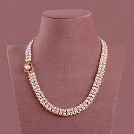 Czs Pearls Brooch Necklace set