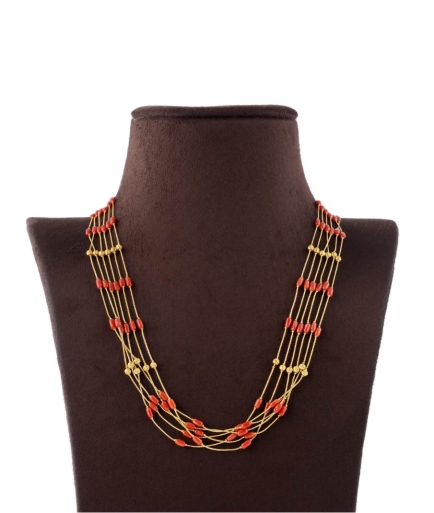Gold Coral Beads Necklace