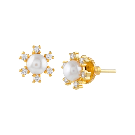 White moti earrings