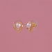 Pearl Stud Earrings with Heart Design