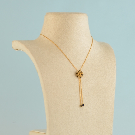 Adjustable Gold Chain with Sunflower Motif