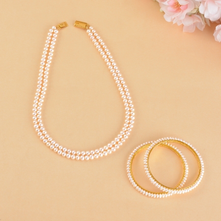 2 Row Pearl Necklace and Bangles