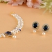 Two Line Pearl Necklace with Earrings