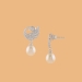 Pearl studs With Gleaming Cz
