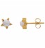 Pearl And  Gold Flower Studs | GTWS130P