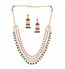 Pearl, Ruby & Emeralds Layered Necklace With Jhumkas