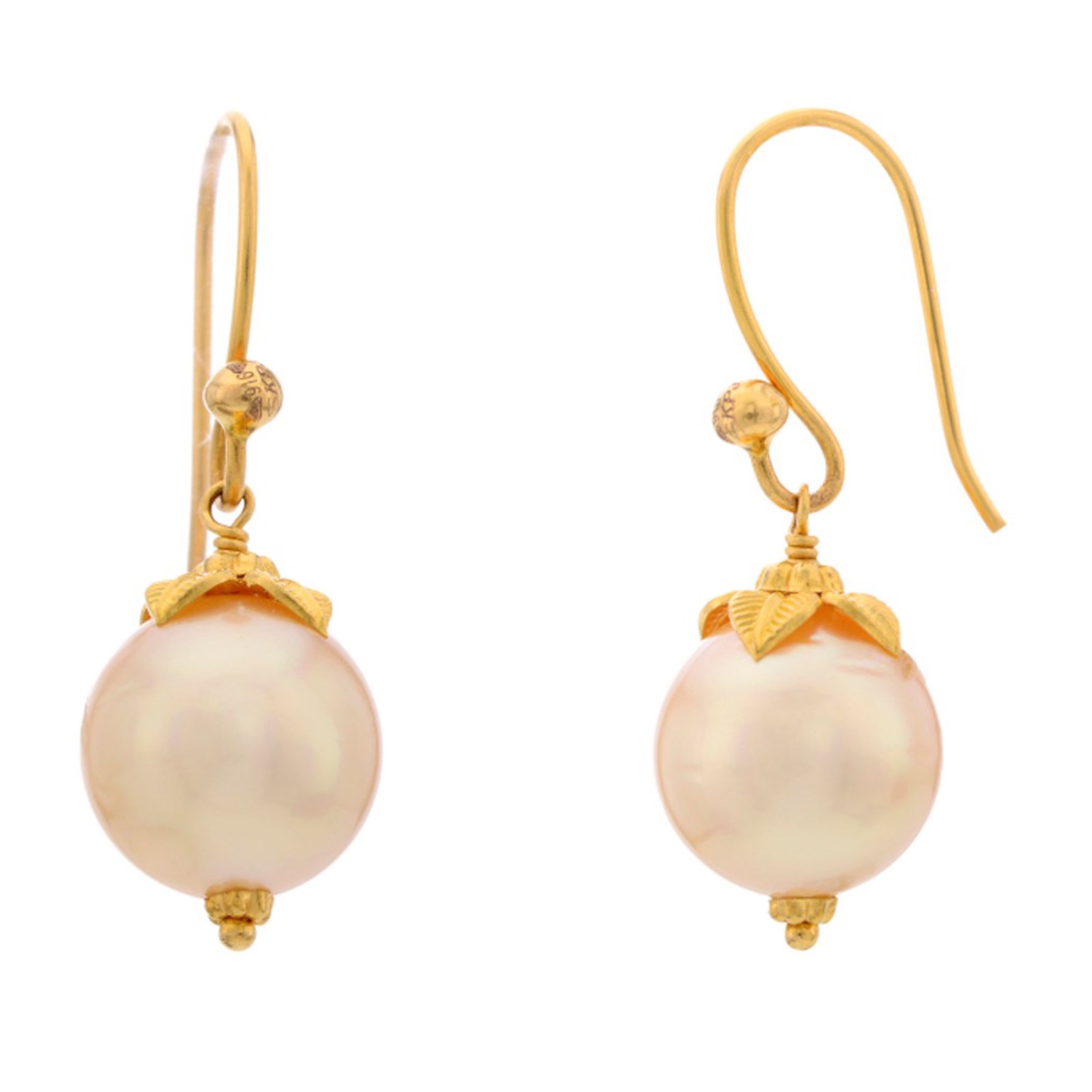 Handmade Pearl Gold Plated Hanging Earrings