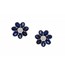 Blue Sapphire & Diamond Flower Shaped Studs