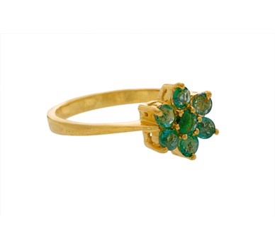 Emerald Flower Finger Ring