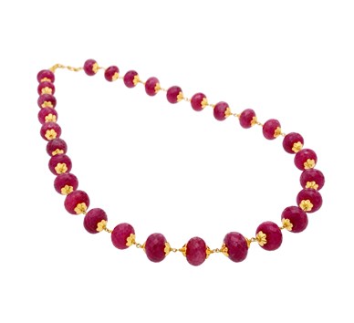 Simple Vintage Ruby Necklace
