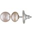 Pink Color Button Pearl Stud Earring
