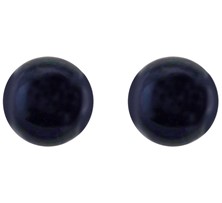 Black Button Stud Earrings