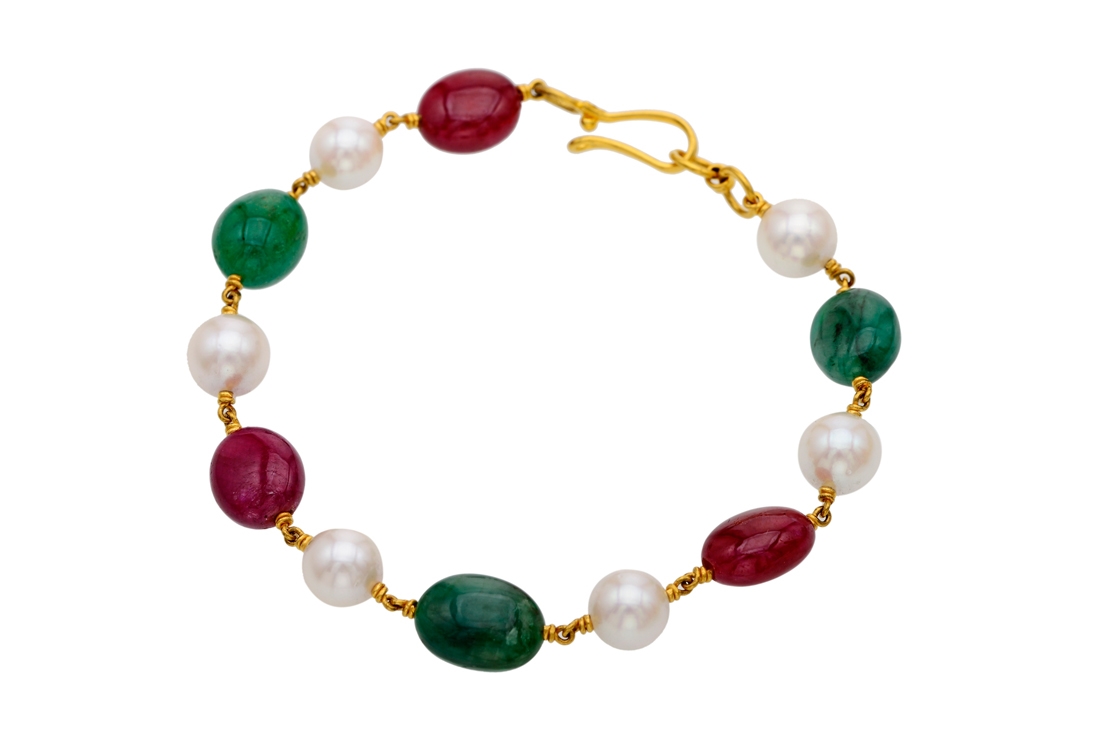 EmeraldCut Burmese Ruby and Baguette Diamond Line Bracelet  GIA