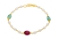 Ruby, Emerald & Pearl Pebble Bracelet