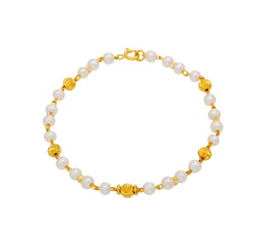Pearl & Gold Beed Bracelet