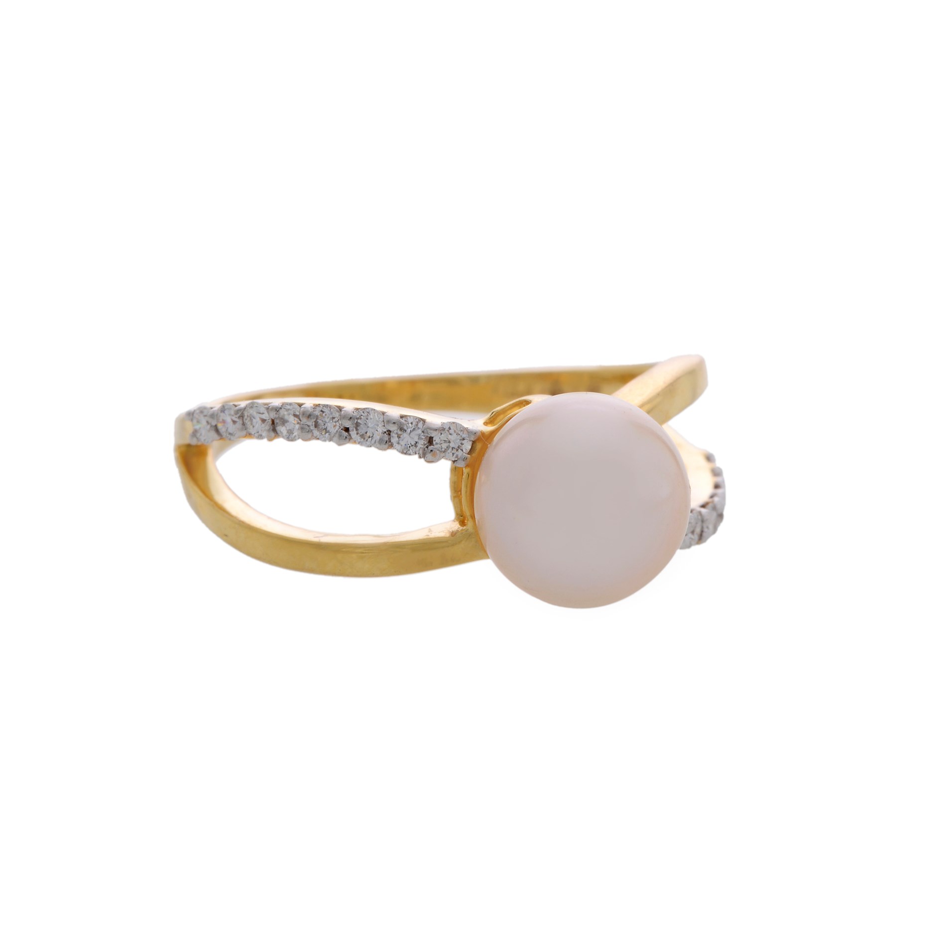 Buy Pearl & Diamonds Gold Finger Ring online