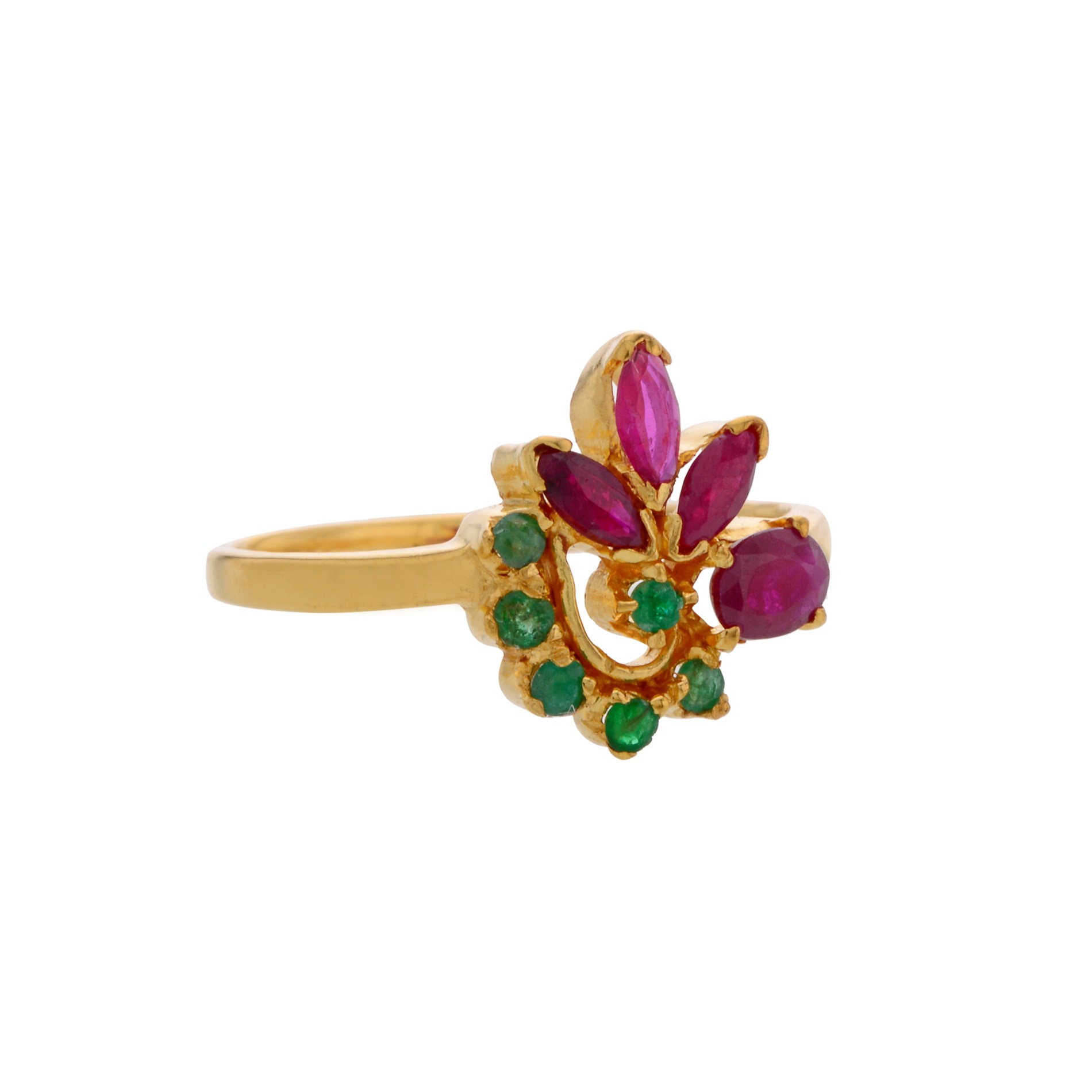 Vintage 10K Yellow Gold, Ruby and Emerald Ring - Larc Jewelers