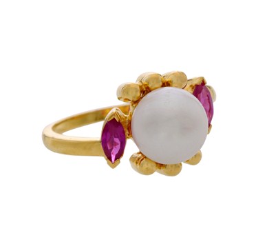 Pearl & Ruby Finger ring