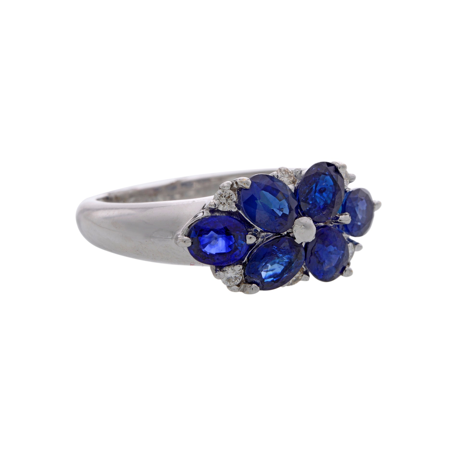 Buy Blue Sapphire & Diamonds Finger Ring with 2 stones online