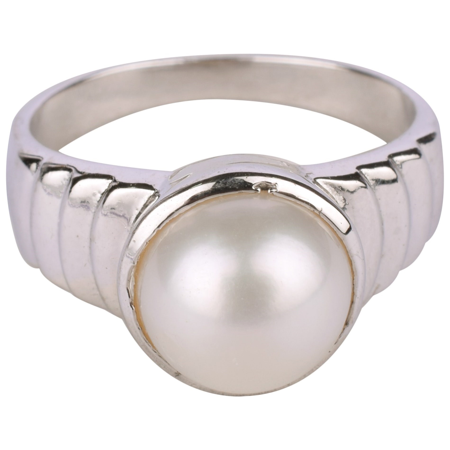 Buy AKSHITA GEMS Certified Pearl Moti 12.25 Ratti 11.00 Carat Stone  Astrological Silver Adjustable Ring for Men & Women at Amazon.in