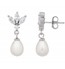 Pearl Drop Hanging Earrings in Silver