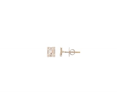 Gold with Diamond stud earrings with BUGET diamonds