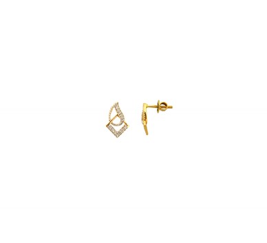 Gold with Diamond stud earrings