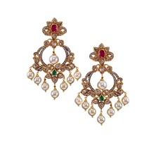 Polki chandbali earrings in Gold