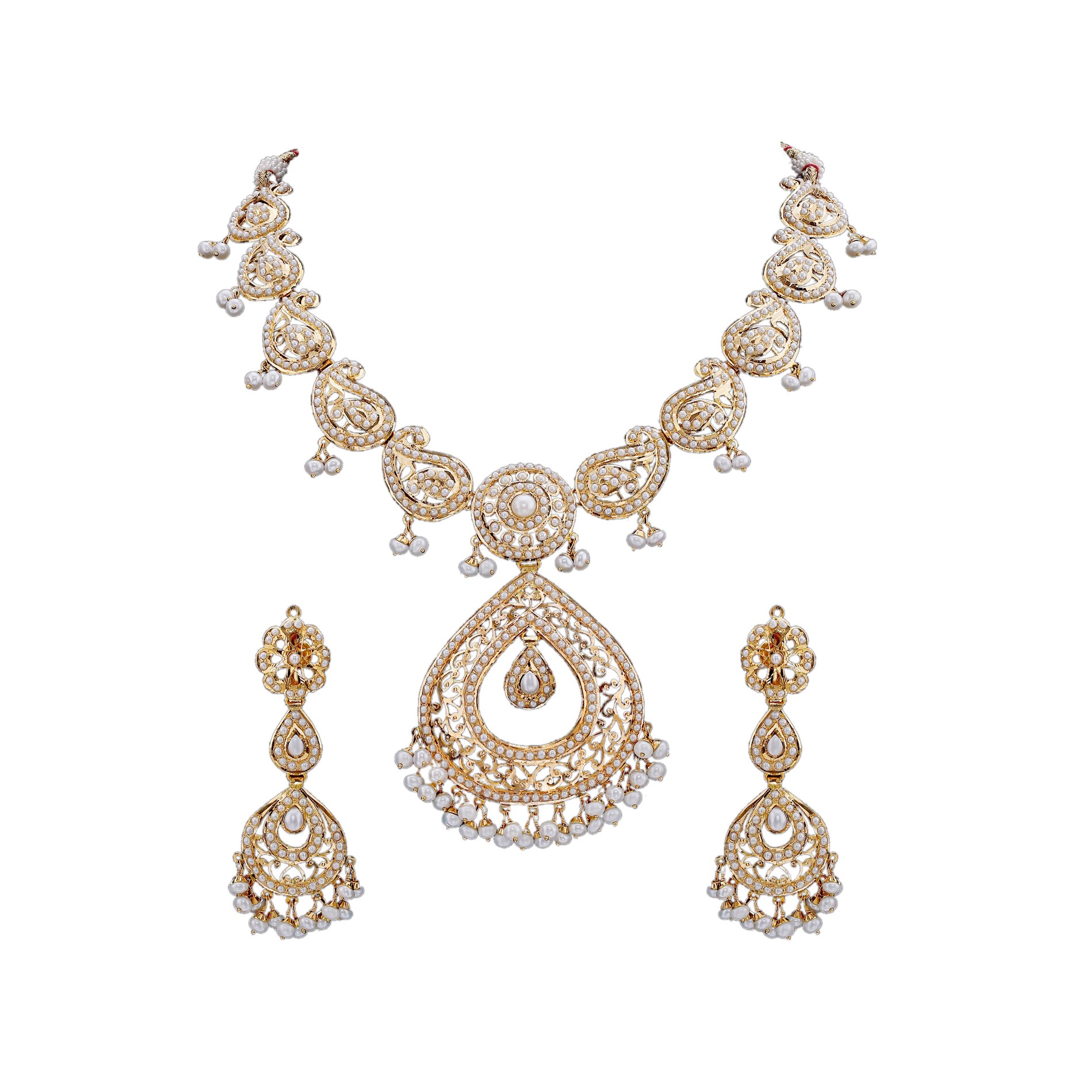 Mango Necklace set - Buy Mango design gold necklace set | Krishnapearls