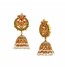 Gold Peacock Design jhumkas with Pearl Drops