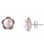 Glistening Freshwater Pink Pearl Flower Stud Earring-T4456