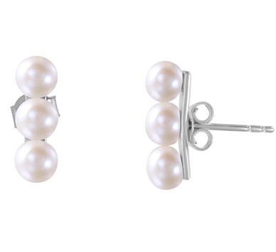 Freshwater White Pearl Cluster Stud Earring