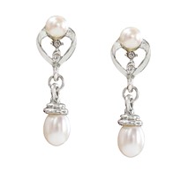 Charming Pearl Drop Earring in Silver