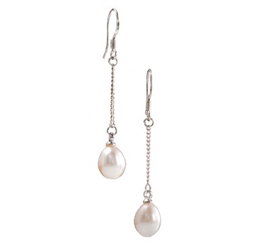 Pearl Drop Earring in  Silver