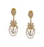 Gold With CZ & Pearl Layer Earrings -GTS0034