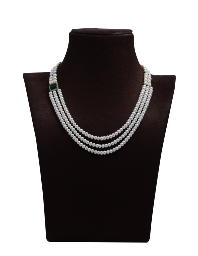 Buy 2 in 3 line Pearl Necklace sets with earrings
