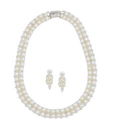 Pearls Necklace set with Earrings - H3546