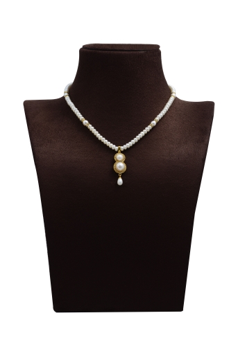 Pearls, White czs necklace and earrings set.