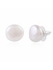 White Irregular Fresh water Pearls Earstuds in Silver